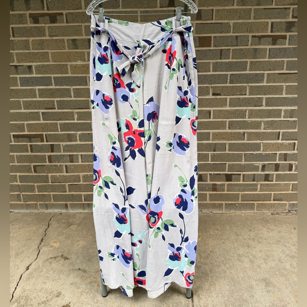 Anthropologie Wide-Legged Floral Trousers